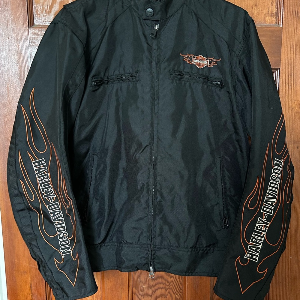 Harley-Davidson Black Jacket with Iconic Sleeve Embroidery